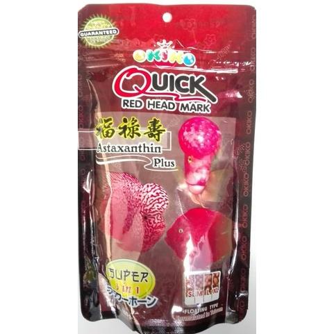 [3xPacks] Okiko Quick Red Head Mark Flowerhorn Fish Feed Food Floating 100gram [Flower Horn] Aquarium Makanan Ikan