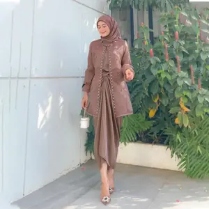 Jeema One Set Inner Outer Organza Rok Lilit Muslim Kebaya Wanita Pesta Kondangan Bridesmaid Wisuda Payet Mutiara