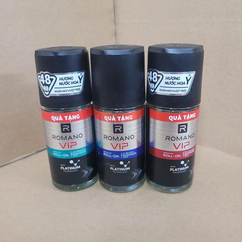 [HÀNG KHUYẾN MẠI] Lăn khử mùi nam Romano VIP xịt thơm kháng khuẩn & khô thoáng cả ngày 40ml
