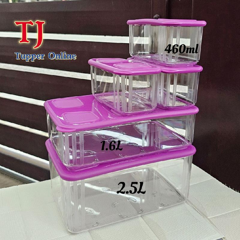 Tupperware Fresh N Clear Set (Purple) - 460ml / 1.0L / 1.6L - TikTok ...