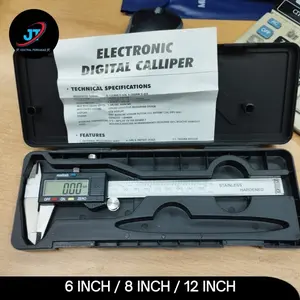 Jangka Sorong Digital Sigmat Vernier Caliper 6" 8" 12" inch 100mm 200mm 300mm Alat Pengukur Diameter Luar Dalam & Kedalaman