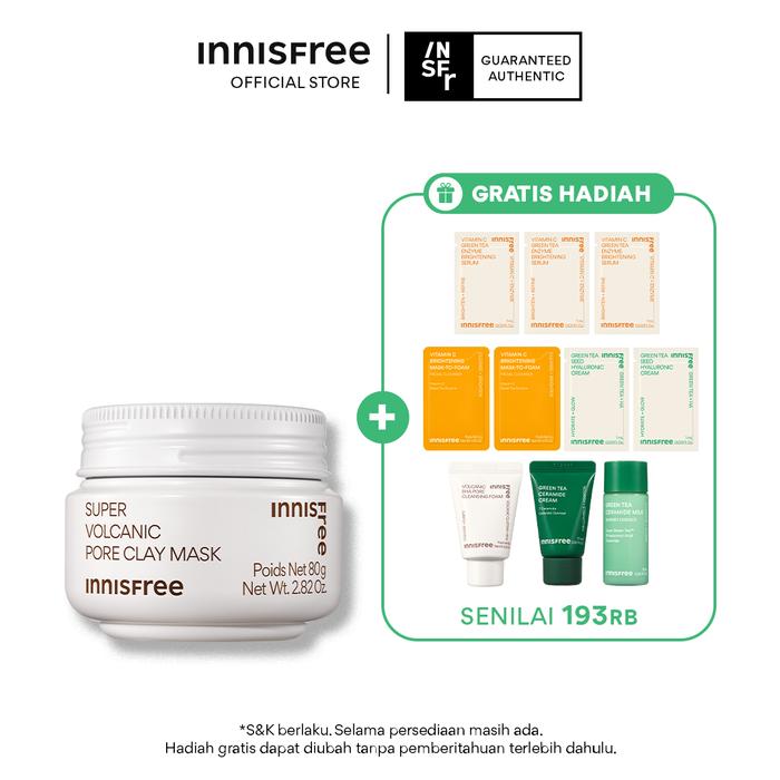 Gambar [SPECIAL BUNDLE] Buy 1 Get 10 Minis - Innisfree Super Volcanic Pore Clay Mask 100ml dari innisfree Indonesia Kota Tangerang Tokopedia