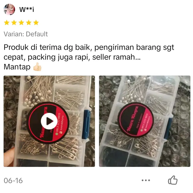 Paket pin hijab hanifah monocrome isi jarum pentul dan peniti jilbab 1