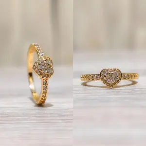 Cincin wanita minimalis motif love full permata estetik CC-LMP503