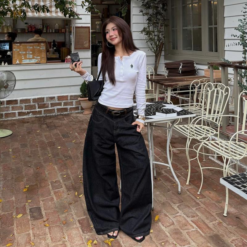  AB HOUSE - Quần jeans ống suông thêu túi HEINO thời trang nam nữ 