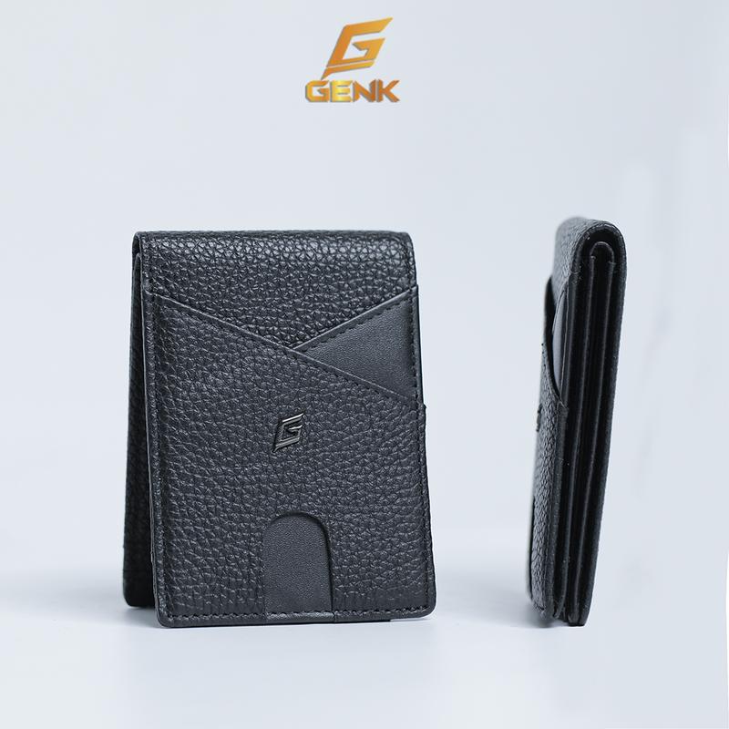 Ví Da Mini Nam Size Nhỏ Slim Mỏng Cao Cấp Genk - GBLux09 Hình Chữ Nhật Chữ Nhật Wallet Nhiều Ngăn