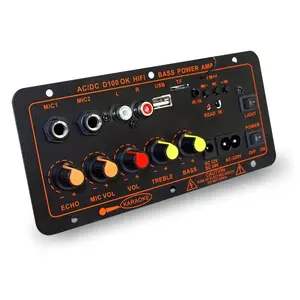 D100W Bluetooth Amplifier Board 220V 12V 24V Digital Bluetooth Amplifier Amplifier Stereo Mendukung USB TF Remote Control Mikrofon Reverb Fungsi Penyesuaian Papan penguat daya subwoofer mobil luar ruang karaoke keluarga Mixer