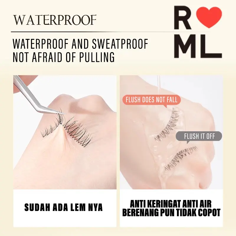 Beauty Plan [Tanpa Lem] COD Bulu mata palsu pemula bebas lem, tidak perlu menggunakan lem, bulu mata palsu dapat digunakan kembali Waterproof dan Reuseable bulu mata tempel tanpa lem maskara waterproof dan lentik softlens natural look 4