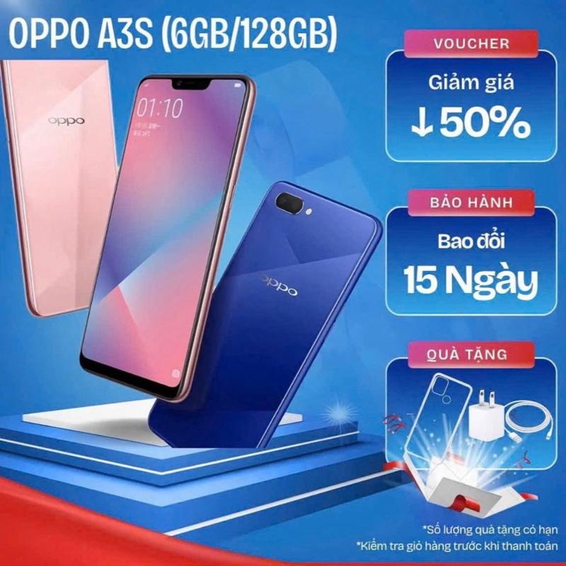 . ..< 2nd hand > Oppo A3S Ram6/128g/ lướt chạm mượt mà. Tăng kèm sạc