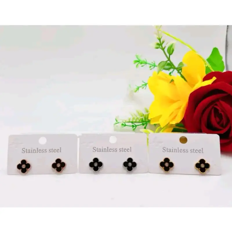 Anting Tusuk Titanium Bunga CLVR Satu Anti Karat & Anti Luntur - Earrings (COD) Aksesoris Elegan Perhiasan Rose 0