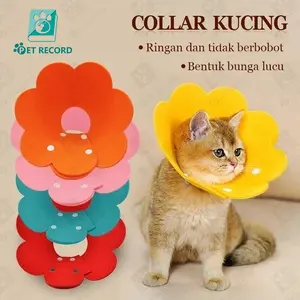Kerah Pemulihan Kucing Penutup Pelindung Hewan Peliharaan Penutup Perawatan Kucing dan Anjing Anti-Menjilat bentuk bunga