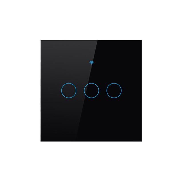 Smart Switch WiFi Tuya Alexa Google Voice Control Touch Panel 1 / 2 / 3/ 4 Gang Hitam | Smart Switch WiFi Tuya Alexa Google Voice Control Touch Panel 1 / 2 / 3/ 4 Gang Black