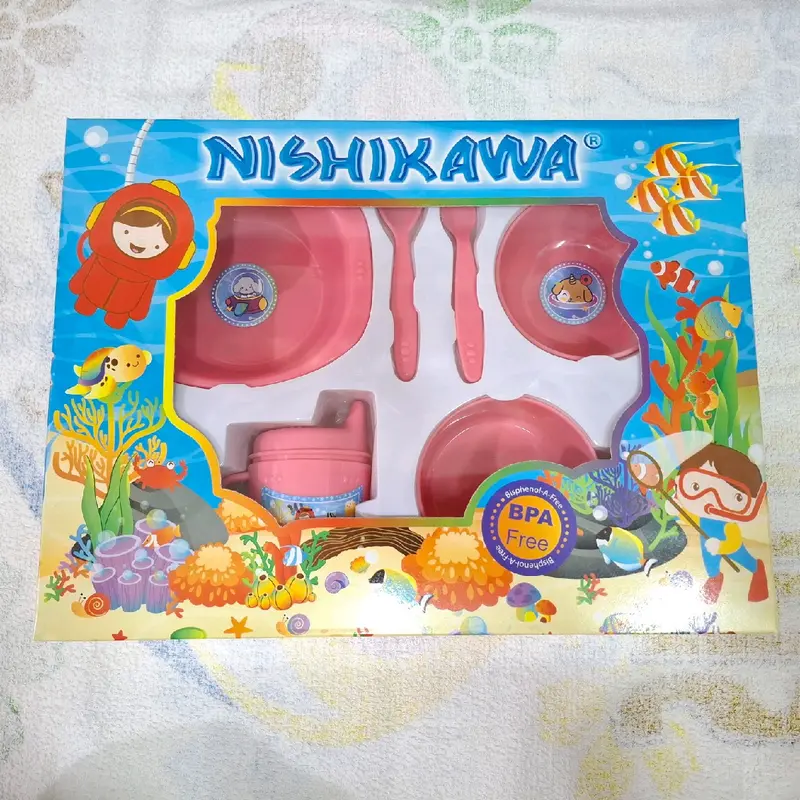 Set Makan Bayi MPASI NISHIKAWA (M) 8110 & 8111 - BPA Free -  Sendok Garpu Piring Peralatan 7