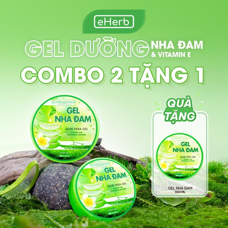 Combo 2 Gel Nha Đam Lô Hội Dưỡng Ẩm Cấp Nước Làm Mềm Phục Hồi Da Từ Nha Đam Tươi Dành Cho Da Khô MILAGANICS - Aloe Vera Soothing Gel 98% Đắp Mặt Nhả Nắng Dưỡng Da Skincare Nữ Women Làm Đẹp Chăm Sóc Da Dành Dưỡng Ẩm Da Ủ Tóc Gel Làm Đẹp Da