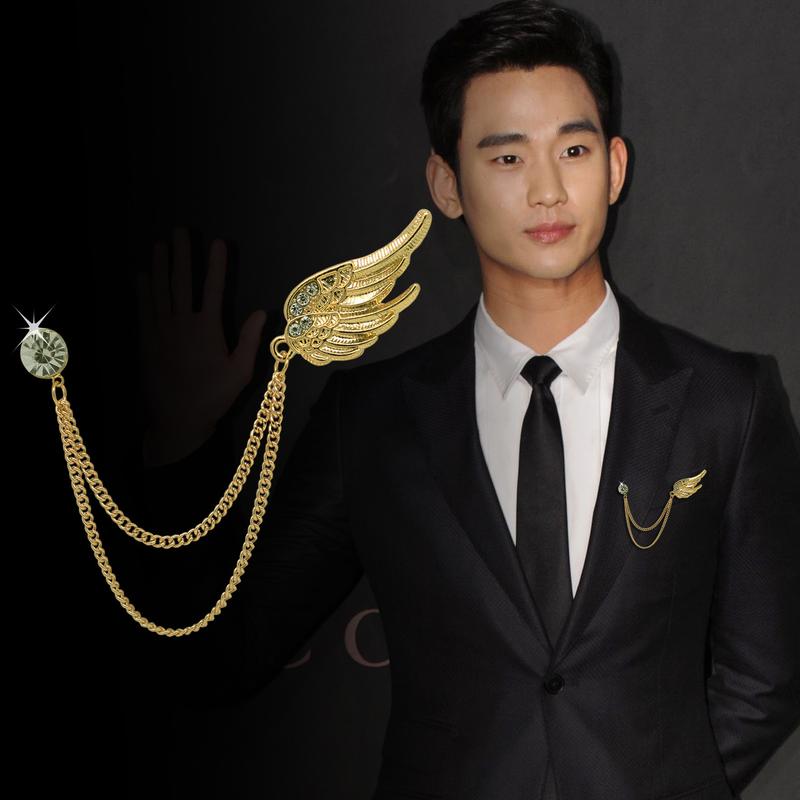 Trâm cài cánh thiên thần dành cho nam và nữ dây chuyền Corsage cổ áo nút bộ đồ áo sơ mi ghim huy chương