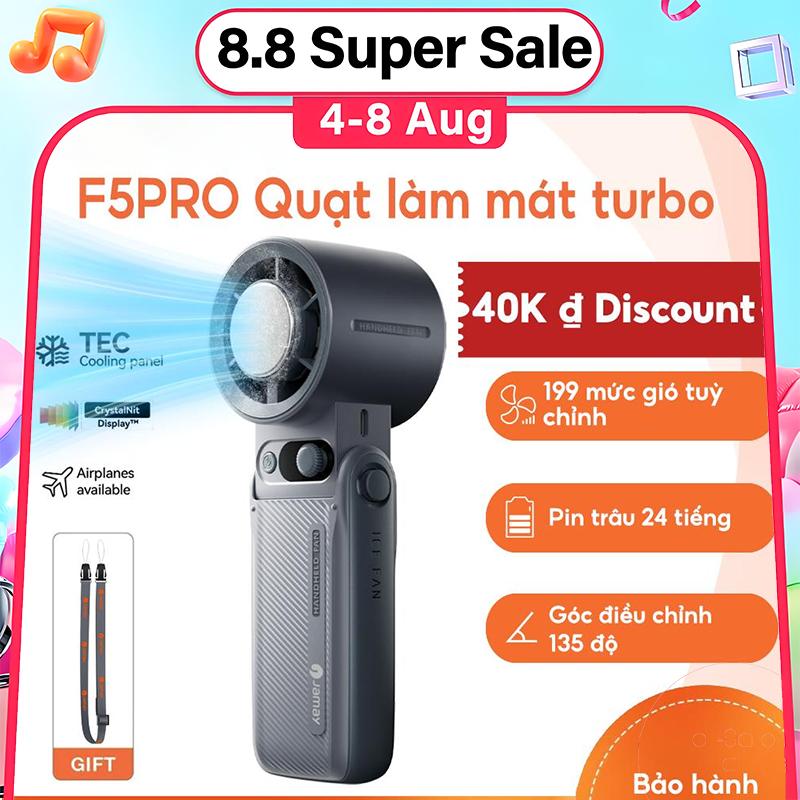 【NEW&Gift JAMAY F5PRO Quạt cầm tay cooling fan quạt tích điện mini Quạt làm mát turbo  USB có thể sạc lại 199 bánh răng Gió mạnhMàn hình kỹ thuật số tốc độ có thể điều chỉnh 135 °GấpTay cho thể thao ngoài trời và quạt cầm tay làm mát nhanh