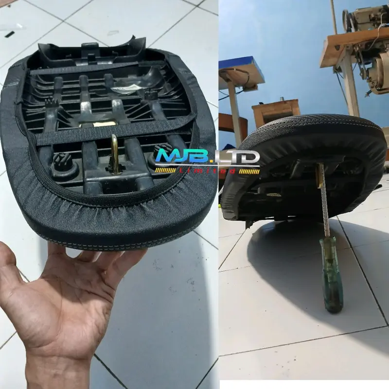 Sarung & Kulit Jok motor Supra X 125 Revo Fi model PCX Motip CARBON kombinasi Amplas pasir bahan import 4