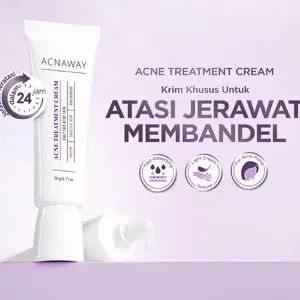 ￼ACNAWAY Acne Treatment Cream - Krim Totol Jerawat Membandel Niacinamide Obat Jerawat Bruntusan Acne Spot Cream Untuk Mengeringkan Jerawat Meradang Anti Komedo Anti Bakteri Salep Jerawat Acne Care Menghilangkan Bekas Jerawat Acne Gel Sulfur Salicylic Acid