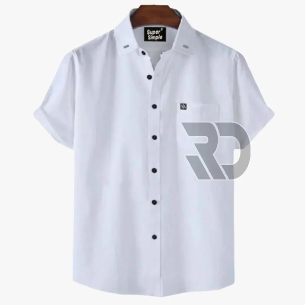 Kemeja Putih Pria Lengan Pendek Casual Polos Slimfit Cotton Oxford Premium Distro Kekinian Terbaru