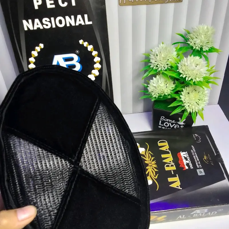 [BISA COD]PECI SONGKOK AL BALAD SUPER PREMIUM HITAM AC SILANG Kopiah Pria Muslim peci 3