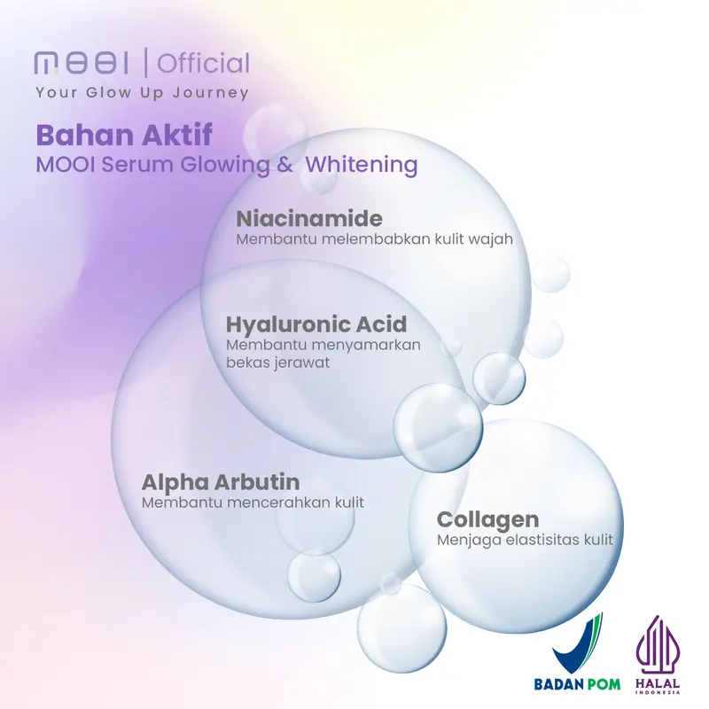 MOOI Serum Pure Glow Mencerahkan Wajah Serum Korea Free Emas Pencerah Essence 3