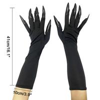 Gambar BITCBae 1pair Sarung Tangan Halloween Cakar Hantu Elastis, Aksesori Pertunjukan Panggung, Sarung Tangan Cakar Hantu - Black dari 76 RIDER & Logo Kota Cirebon 5 Tokopedia