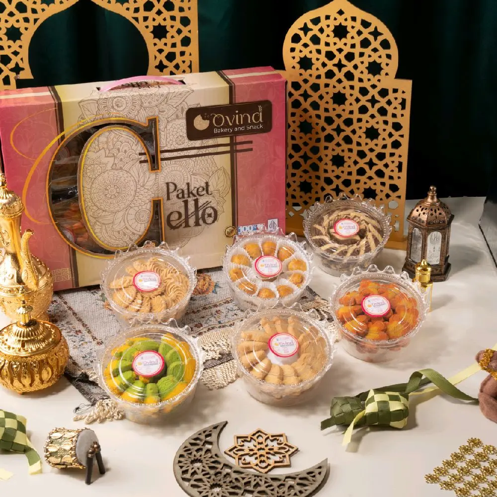 Kue Paket Lebaran Ovina Cello  ( AFL) Food Alami Organik Toples Cookies Snacks Kering Makanan Nastar Coklat Choco Kelapa Enak Cemilan Butter  Chocolate Cokelat