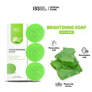 IBS Sabun Muka Brightening Soap (3 Hijau ) Face Wash Mencerahkan Wajah Mengatasi Flek Hitam & Jerawat Cocok untuk Kulit Berjerawat Kering dan Berminyak Acne & Oil Control