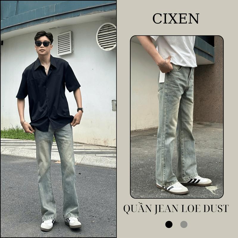 Quần jeans nam ống loe CIXEN hack dáng Chất jean denim dày dặn đủ size Ver1