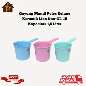 Gayung Mandi Polos Deluxe Keramik Lion Star GL-15 Kapasitas 1,5 Liter
