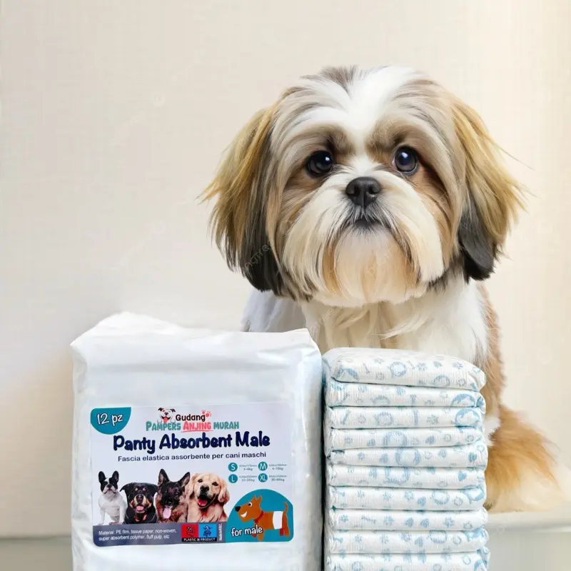 POPOK PAMPERS ANJING JANTAN MALE DOG DAYA SERAP TINGGI DAN MENAMPUNG LEBIH8 BANYAK DIAPERS MALE DOG 1 PACK ISI 12 PC LEBIH BANYAK SUPER NYAMAN TERMURAH