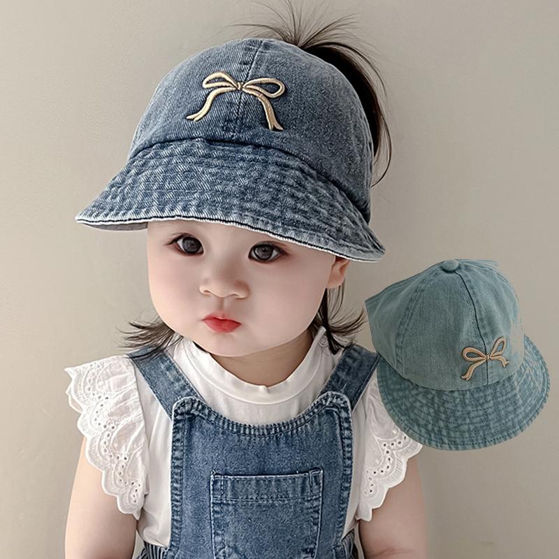  Mũ Bucket Denim Phong Cách Mùa Hè Thêu Nơ Dễ Thương Dành Cho Trẻ Mới Biết Đi Mũ Lưỡi Trai Rỗng Có Thể Điều Chỉnh Che Nắng Thích Hợp Cho Bé Gái Mũ Ngư Dân Cho Trẻ Em 