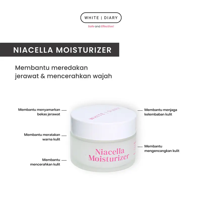 White Diary Niacella Moisturizer -  Moisturizer Mencerahkan Untuk Kulit Berminyak & Berjerawat 2