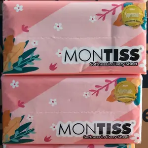 (Paket 4 Pcs) MONTISS Tisu Wajah  150 Sheet 2Ply Tissue Wajah Pembersih Muka Praktis & Ekonomis untuk Kulit Bersih dan Lebih Lembut- Paket 6 pcs- 8 Pcs-10 Pcs