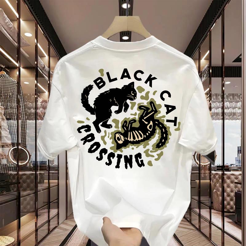 YOUTEE - black cat | Kaos Distro Hitam Putih 100% Katun Combed 24s Original Design 1