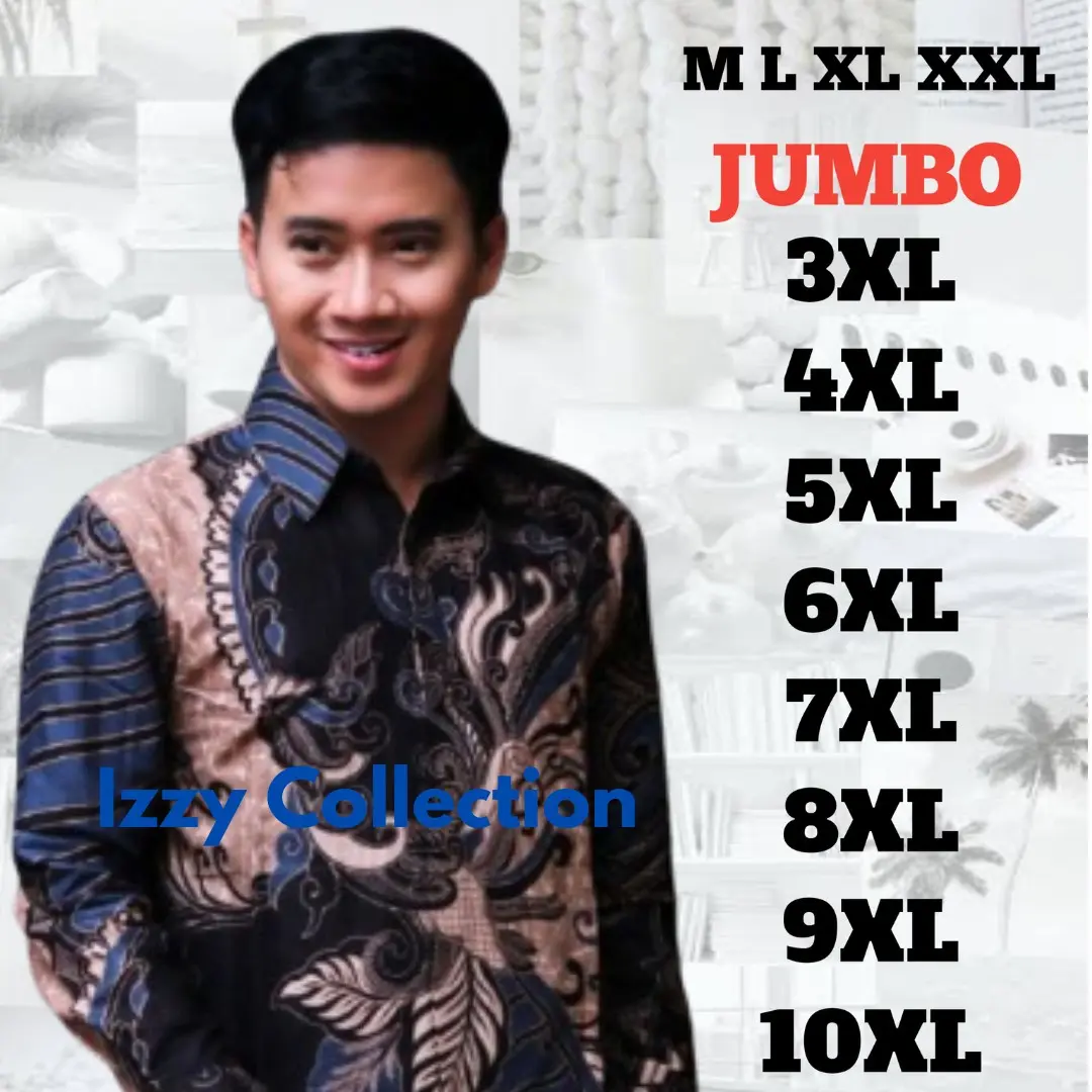 kemeja batik pria jumbo lengan panjang motif sangkuriang series Baju Katun Lembut Nyaman Pekalongan