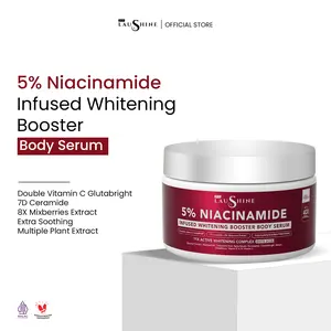 Laushine Infused Whitening Booster Body Serum - New Formula Extra Shooting - 11X Active Whitening White Dose dengan Niacinamide dan Alpha Arbutin - Mencerahkan