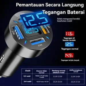 66W 4 Ports USB Car Charger Fast Charging PD Quick Charge 3.0 USB C Car Phone Charger Adapter