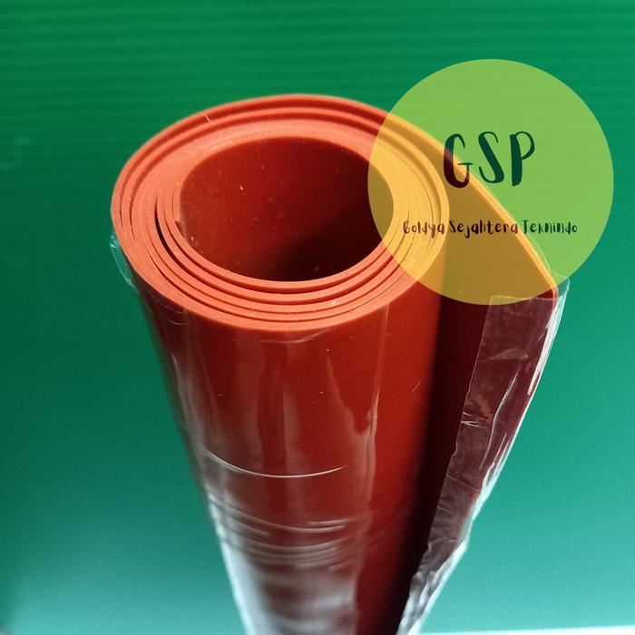 Karet Silikon Merah lembaran - Red Rubber Silicon Sheet