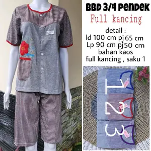 Setelan baju menyusui pendek kancing full hidup