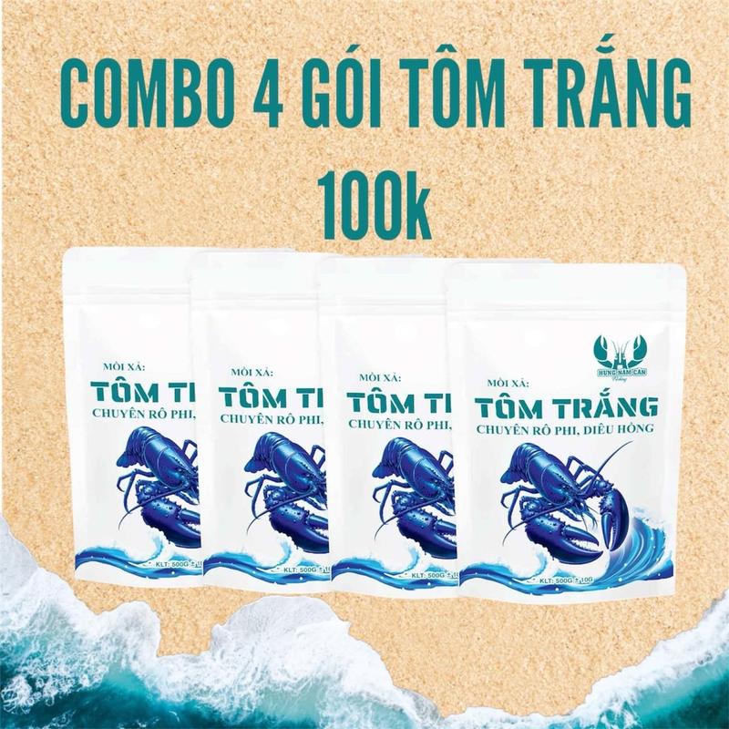 Combo 4 gói Bột tôm nguyên chất 500g câu rô phi diêu hồng siêu rẻ Bắt Cá Fishing Nam