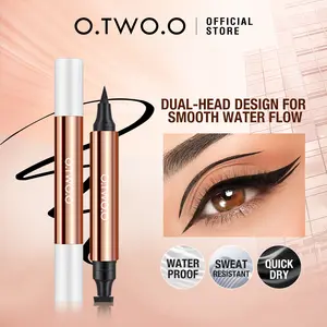 O.TWO.O 2 Miraculous Cat-Eye Stamp Eyeliner Pen Smooth Water Discharge, Quick-drying Molding, Dual-head Design