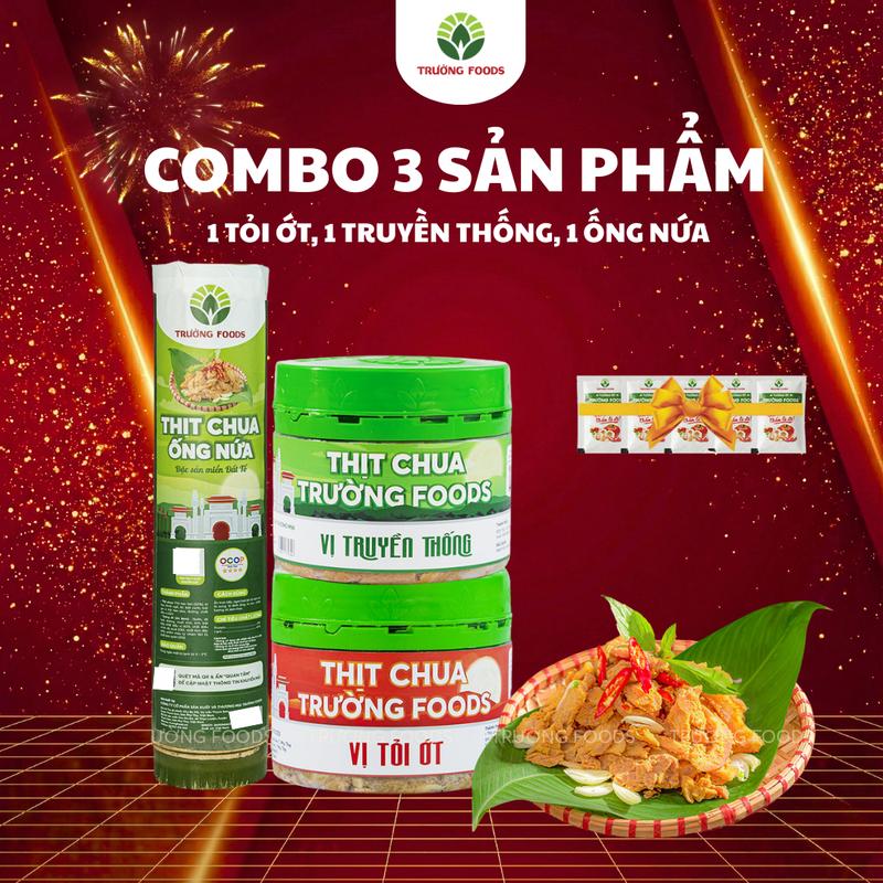  Trường Foods  Combo "Trải Nghiệm" - Combo 3 Thịt Chua  1 Ống Thịt Chua Vị Truyền Thống 1 Hộp Truyền Thống 1 Tỏi Ớt  