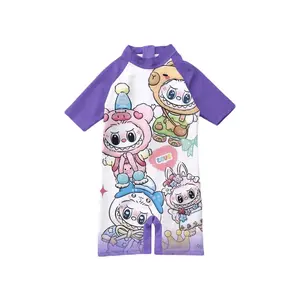 baju renang anak perempuan terlaris baju renang anak cewek usia 1-10 tahun motif LABUBU Bayi Lengan Anak-Anak
