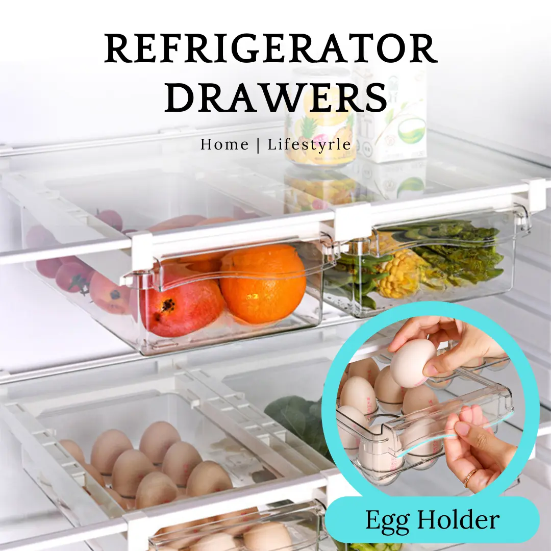 Fridge Organizer Refrigerator Drawers Egg Holder Freely Pullable Egg Storage Box