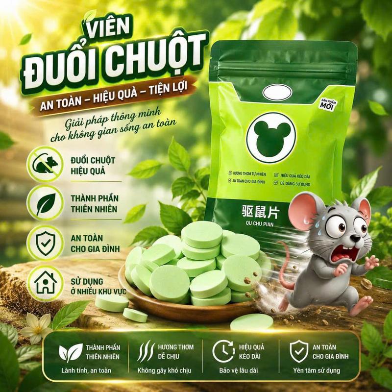 Viên Đuổi Chuột Cao Cấp Hiệu Quả 1 Năm, Không Độc Hại, Xua Đuổi Chuột Khỏi Nhà…