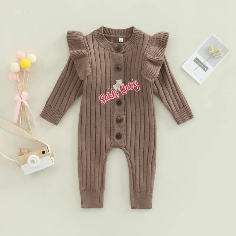Sakhi Baby Baju Bayi Perempuan 0 6 12 Bulan lucu Jumper Jumsuit Rajut Anak Baru Lahir Newborn Lengan Panjang Katun Cewek budget  bajubayi 2