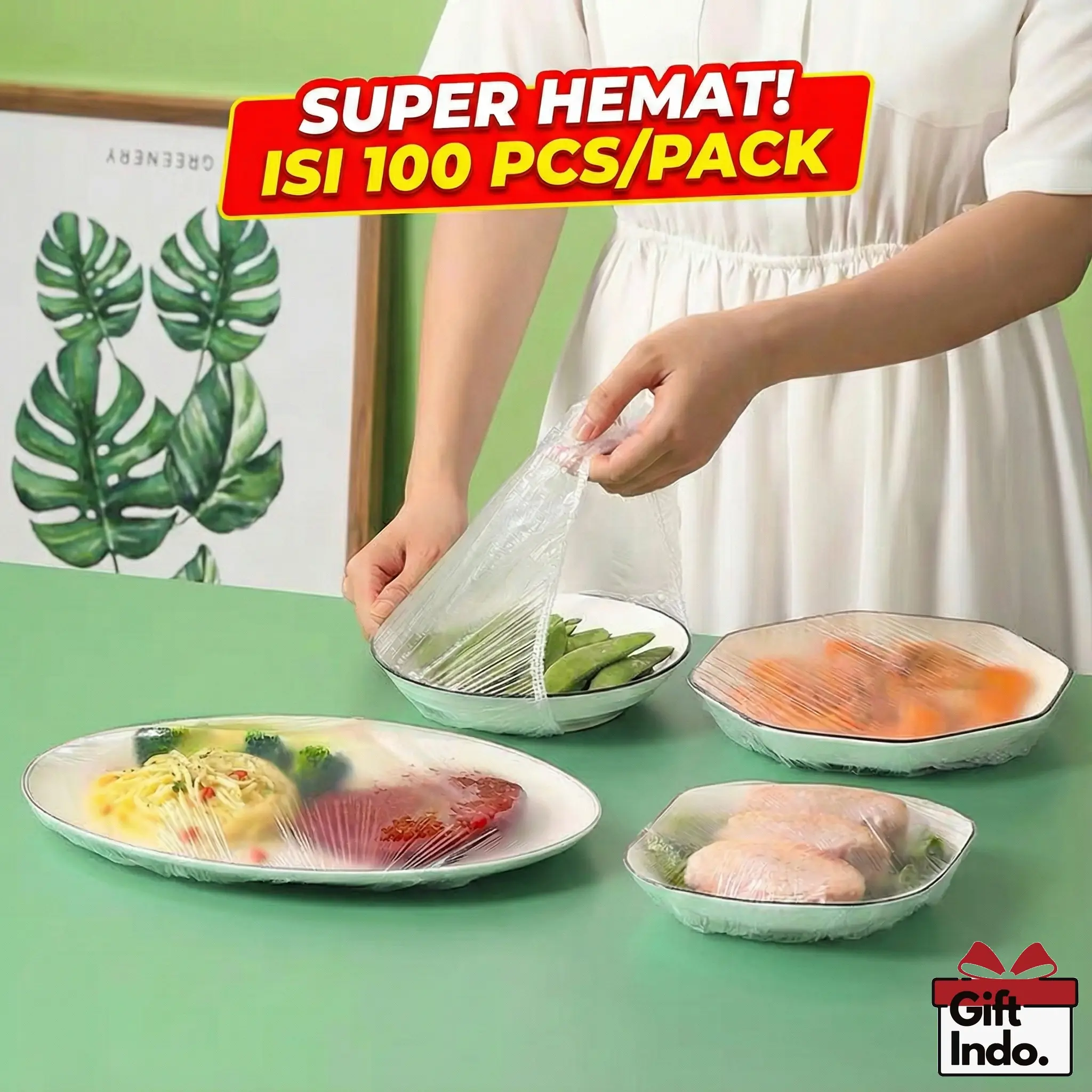 Plastik Pelindung 100 Pcs Makanan Food Grade Penutup Makanan Plastik Karet Shower Cap Penutup Kepala