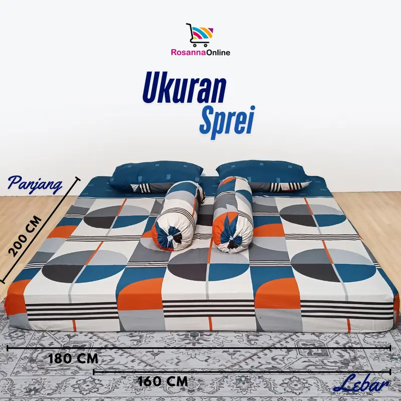 Vito - Sprei Set Fitted 180x200 | 160x200 | 120x200 Motif Minimalis Aesthetic 1