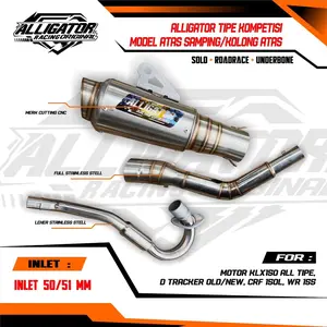 KNALPOT RACING ORIGINAL ALLIGATOR TIPE KOMPETISI KLX150 S L G BF DTRACKER CRF150L WR155 STAINLESS Bulat Kamera Motor Motorcycle Silincer